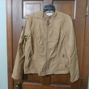 Tan faux leather jacket